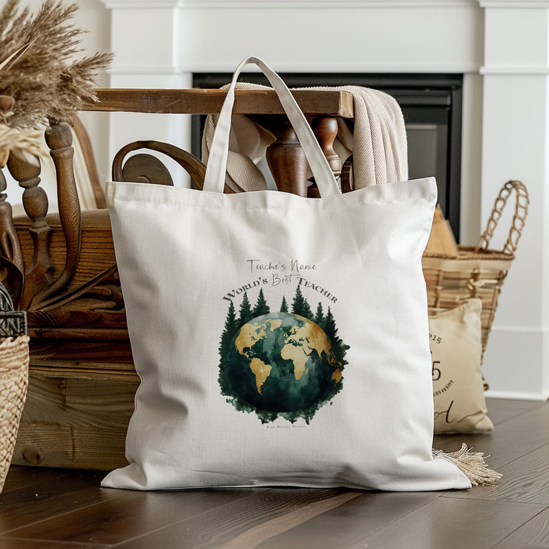 Custom Shopping Globe Tote Bag