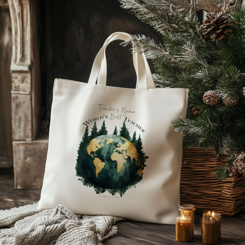 Custom Shopping Globe Tote Bag