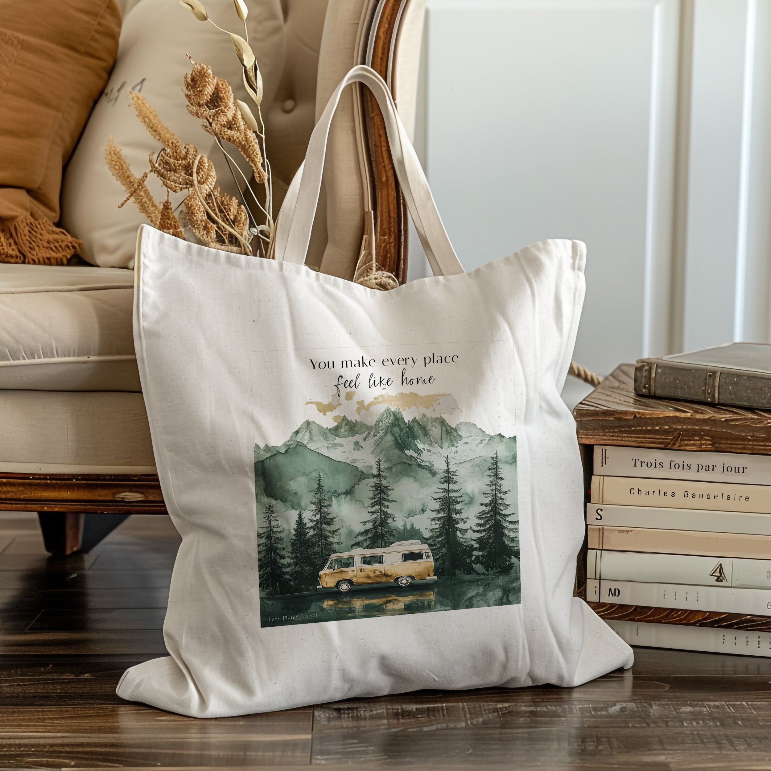 Campervan Shopping Tote Bag Easy Planet Travel