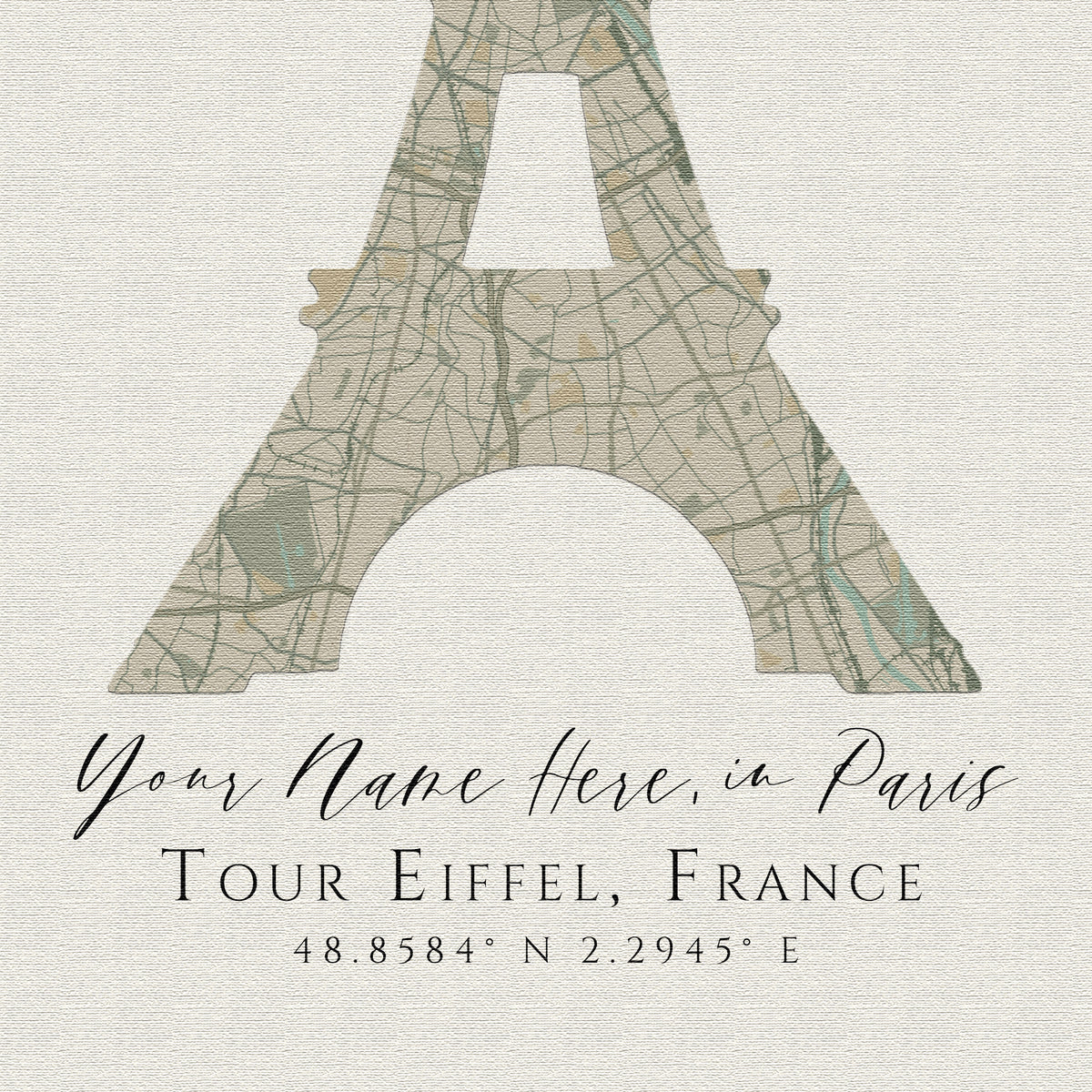 Custom Eiffel Tower Map