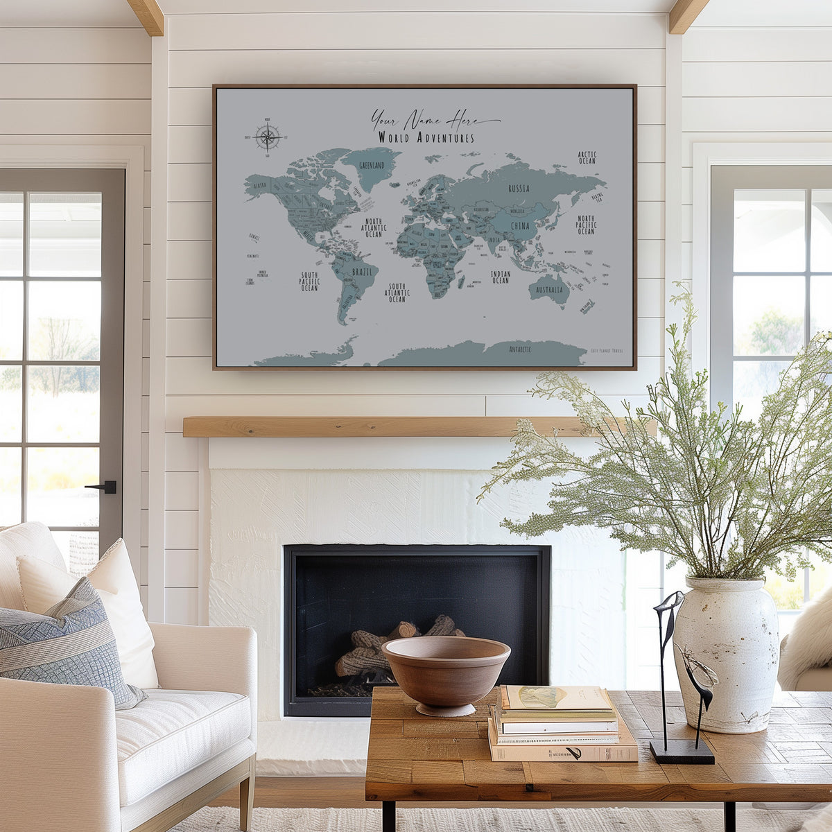 Custom Minimalist World Map Côte d'Azur