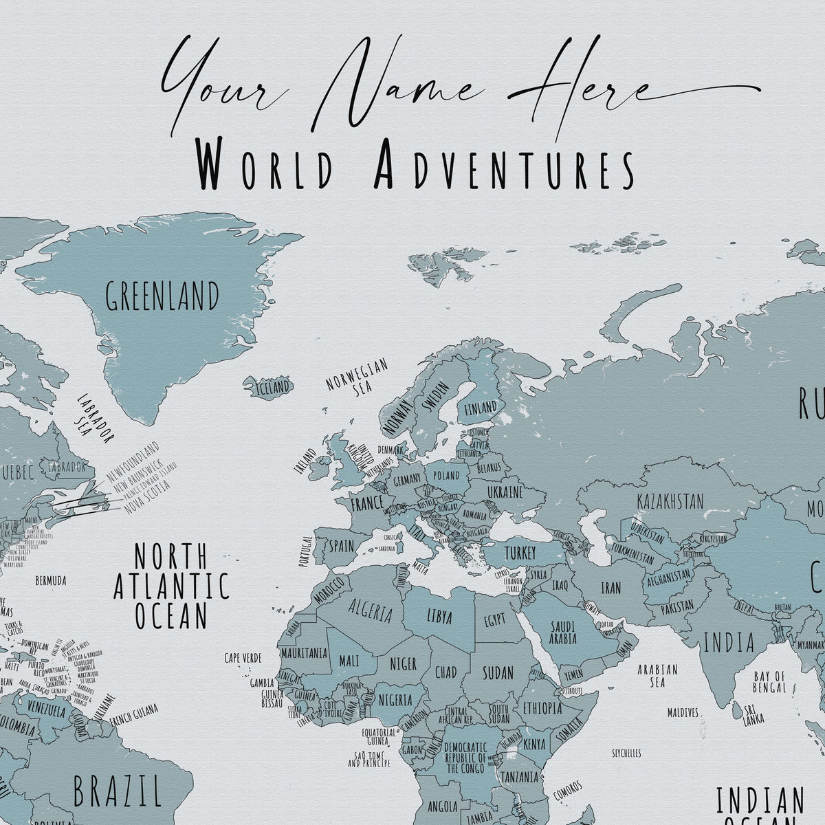 Custom Minimalist World Map Côte d'Azur