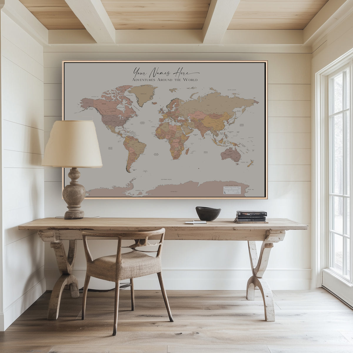 Custom Political World Map Norway Sunrise