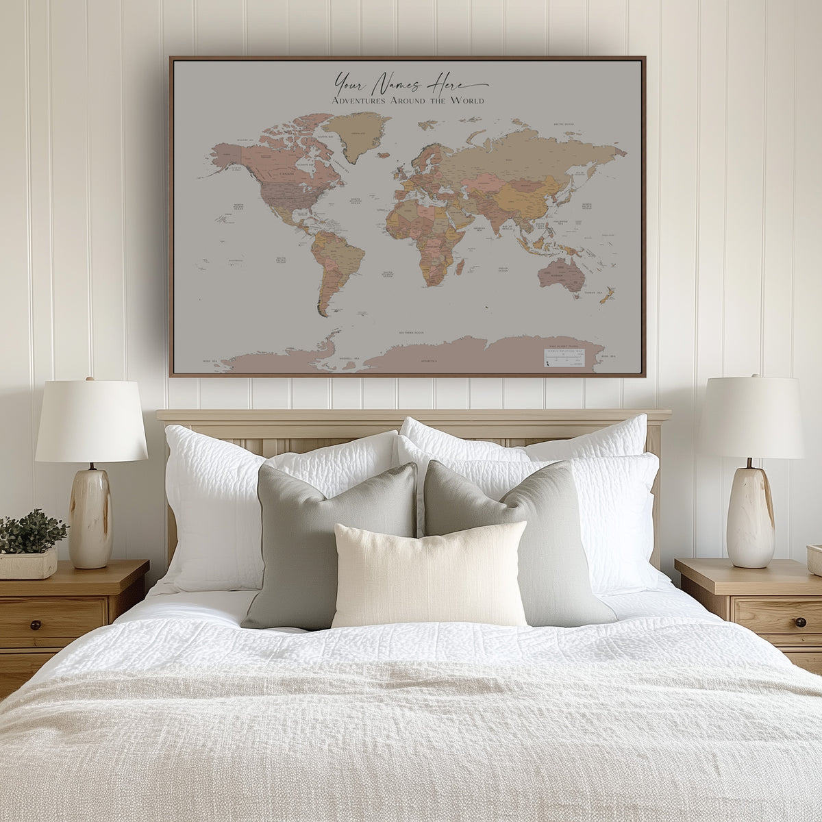 Custom Political World Map Norway Sunrise