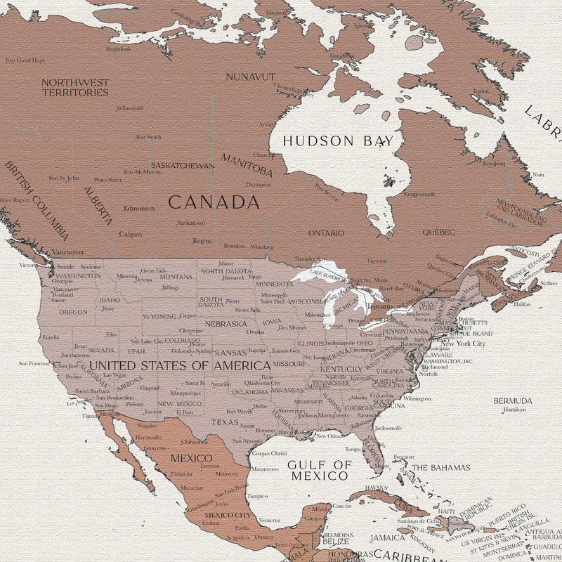 Custom Political World Map Antelope Canyon