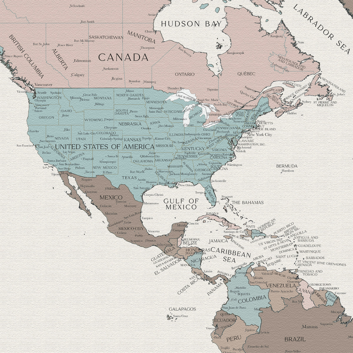 Carte du monde politique personnalisée Crète