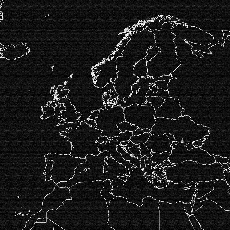 Carte du monde noire minimaliste