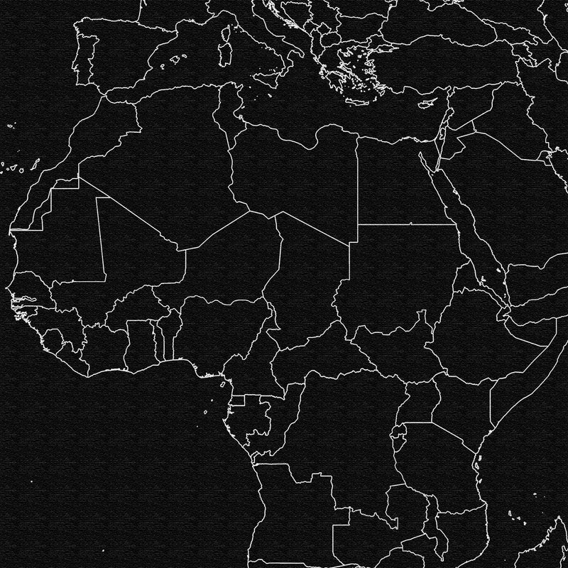 Carte du monde noire minimaliste
