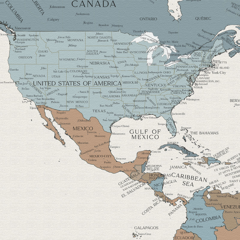 Carte du monde politique personnalisée port en Islande