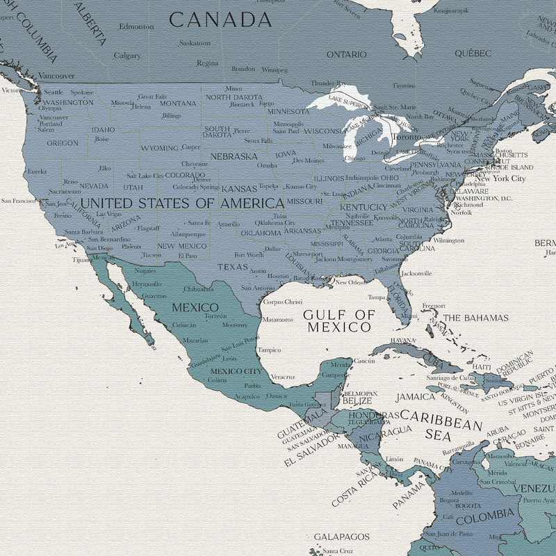 Carte du monde politique personnalisée nuit en Islande