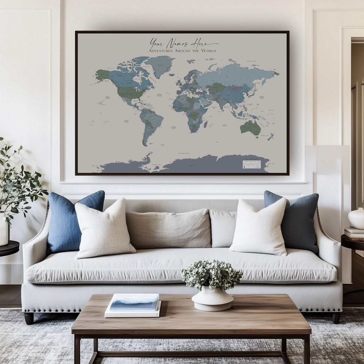 Carte du monde politique personnalisée Dubai