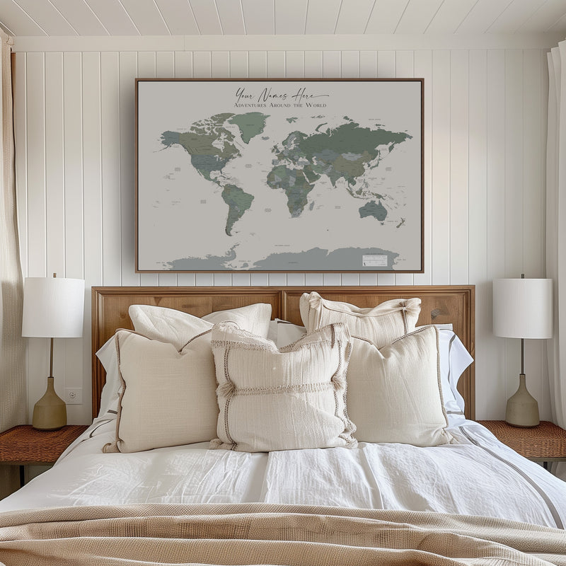 Custom Political World Map Ibiza at Dawn