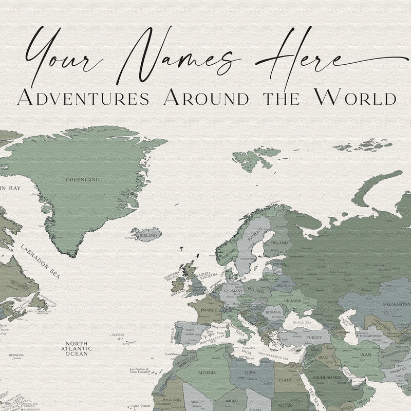 Custom Political World Map Ibiza at Dawn