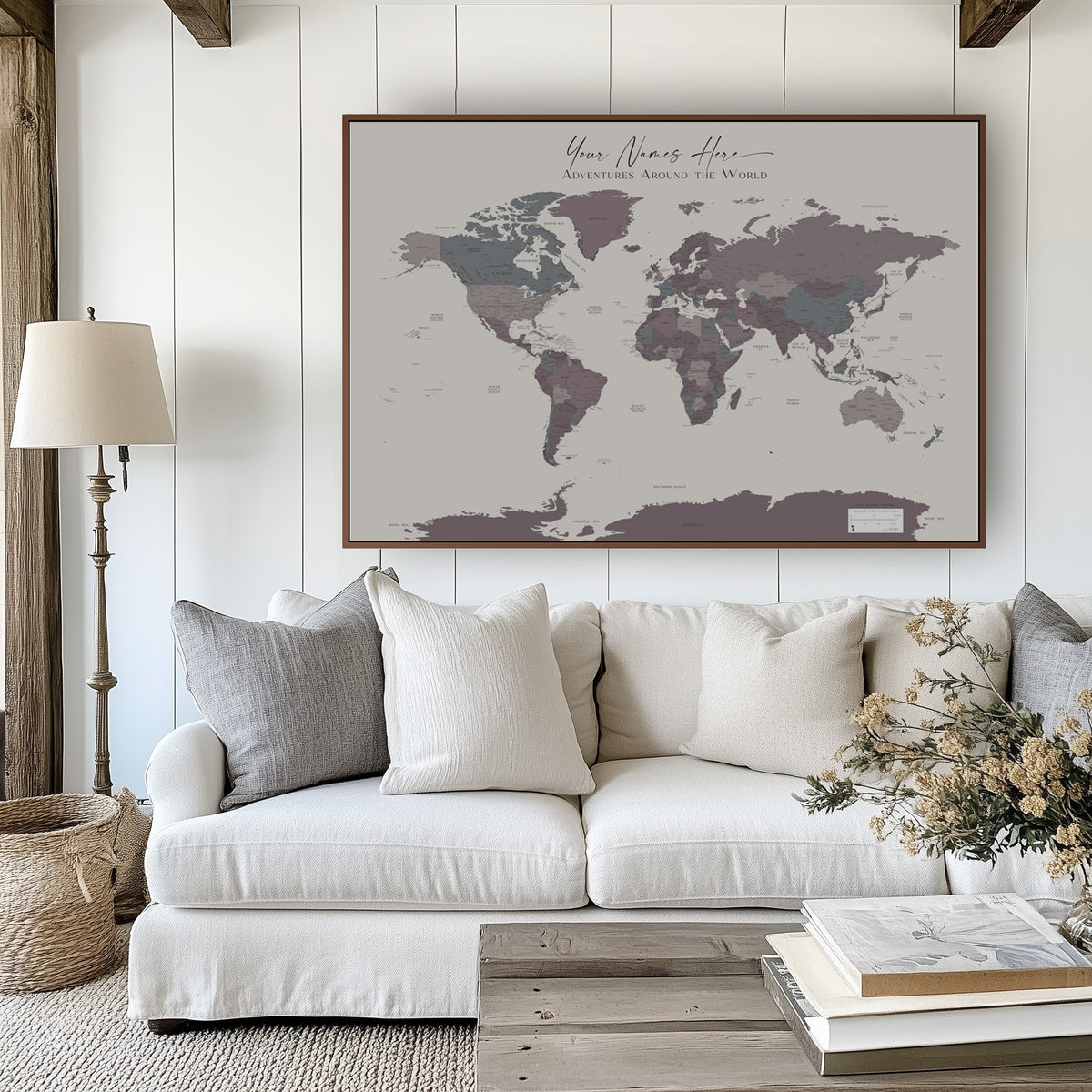 Carte du monde politique personnalisée NYC