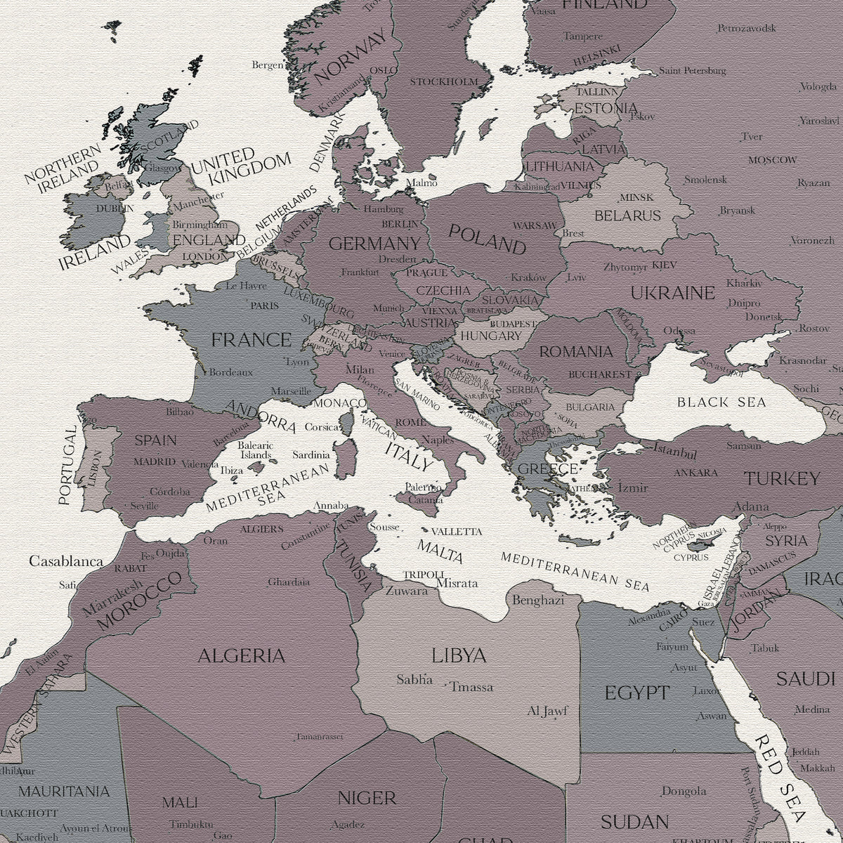 Carte du monde politique personnalisée NYC