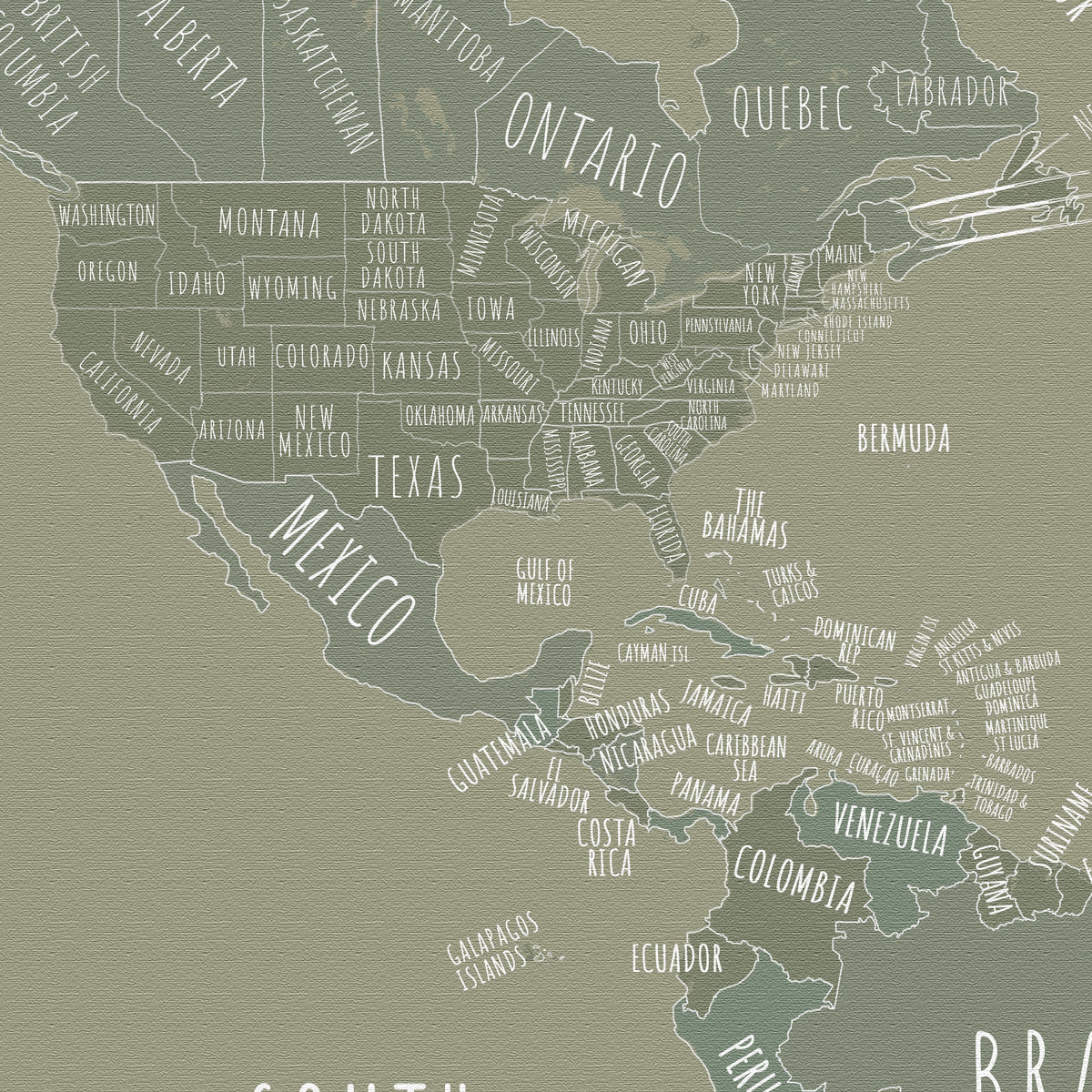 Custom Minimalist World Map Machu Picchu