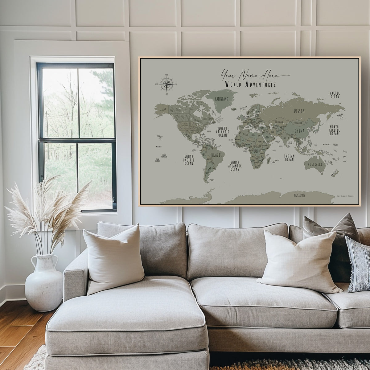 Custom Minimalist World Map Mendoza