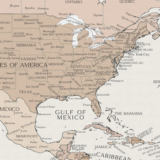 Custom Political World Map Oahu