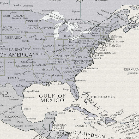 Custom Political World Map Quebec