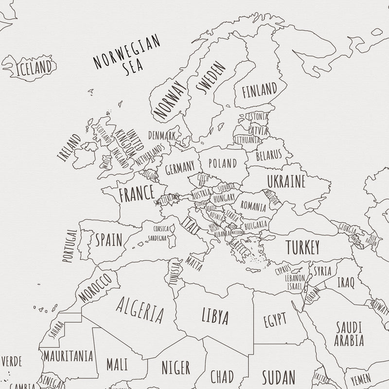 Carte du monde minimaliste