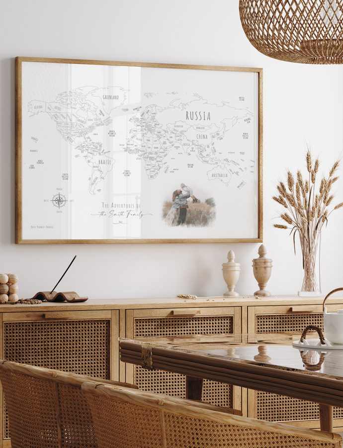 Custom World Map with Your Portrait – Easy Planet Travel