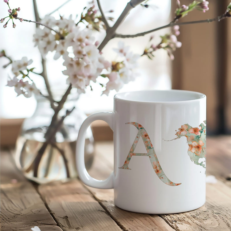 Tasse personnalisée fleurs de cerisiers