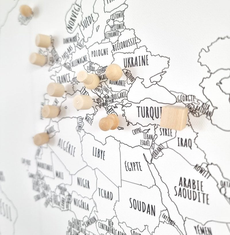 Wooden Push Pins for World Maps