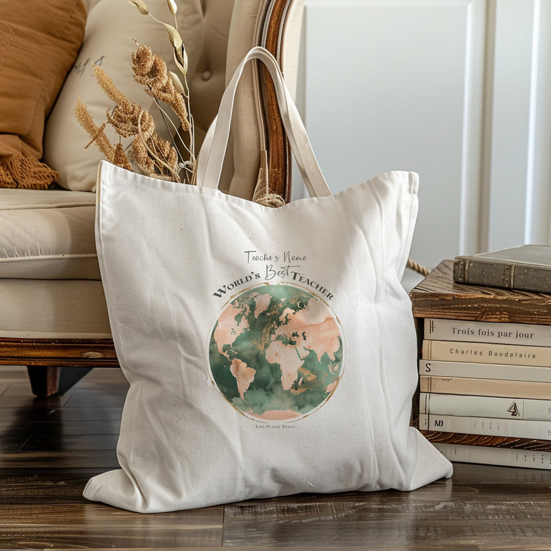 Custom Shopping Globe Tote Bag