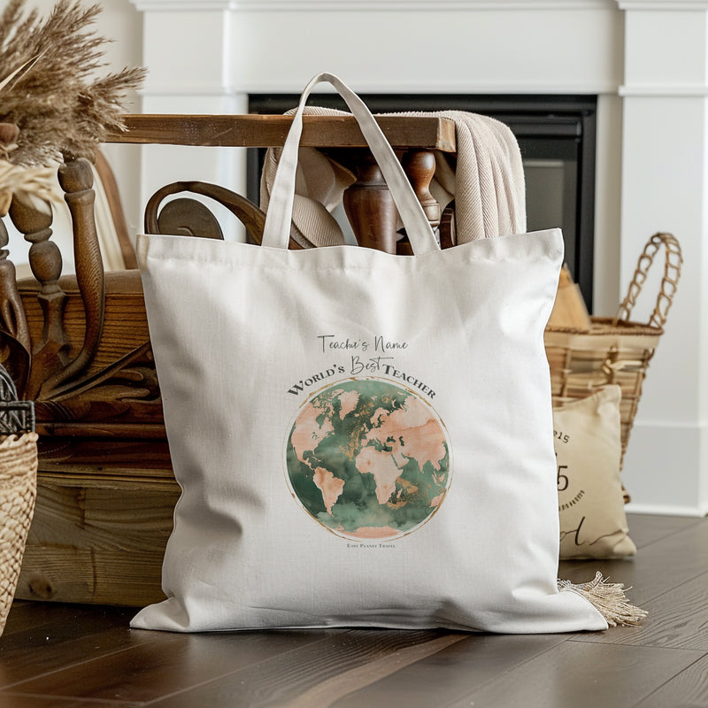 Custom Shopping Globe Tote Bag